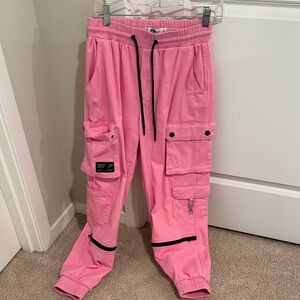 Stylish Pink Cargo Joggers